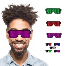 Фиолетовый, красный, синий, зеленый, белый светильник, очки, светодиодные вечерние светящиеся очки, светящиеся солнцезащитные очки, рождественское освещение концертов, игрушки, личный реквизит