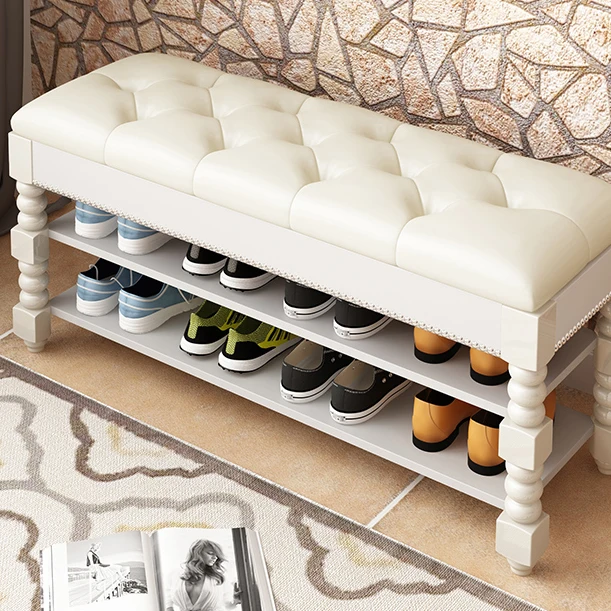 

Solid wooden shoe rack, simple household door shoe cabinet, small seatable, multi-storey, economic and provincial accommodation