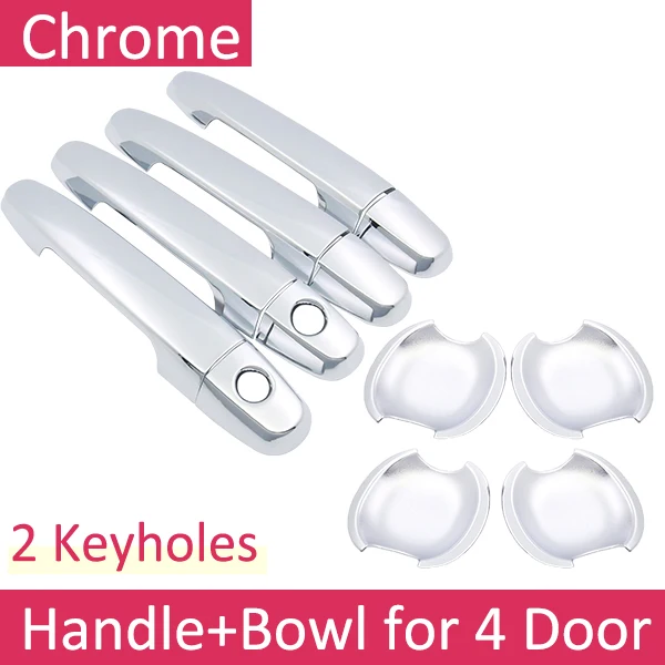 HandleBowl 2 Keyhole Хромированная крышка ручки двери автомобиля для Toyota Corolla E120 E130 2001~ 2006 роскошное внешнее покрытие автомобильные аксессуары 2002 2003 2004 2005 - Название цвета: HandleBowl 2 Keyhole