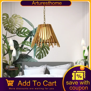 

Bamboo E27 Hanging Lights For restaurant coffee shop corridor bar bedroom Glass ball bamboo Pendant Lamp Decorative Lighting