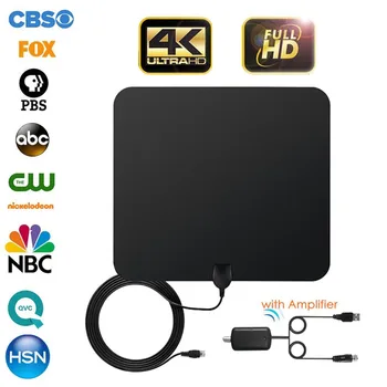 

2019 Amplified HD Digital TV Antenna Support 4K 1080P VHF UHF Freeview Local Channels With Amplifier Signal Booster Coax Cable
