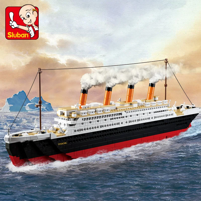 Конструктор Sluban игрушки Титаник большого размера 1012 шт. кирпичи B0577 совместим с