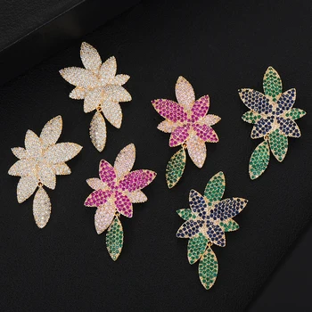 

GODKI Spring Colorful Earrings for Women Wedding Trendy Cubic Zirconia Engagement Party Dubai Bridal Earrings for women 2020