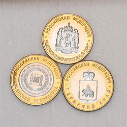 10 Sets Of 30pcs  Russia 10 rubles Chechen Republic 2010 UNC Bi-Metallicl Rare Coin High Quality Copy