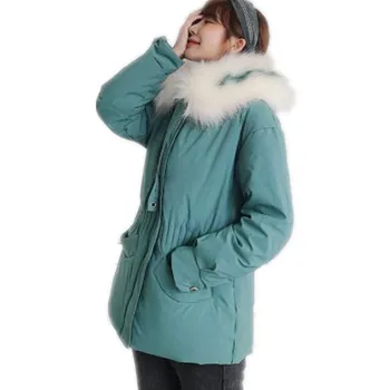 

2019 New Winter Women Jacket Coat Large Fur Collar Hooded Warm Women's Parkas Casual Short Thick Snow Wear Manteau Femme H088