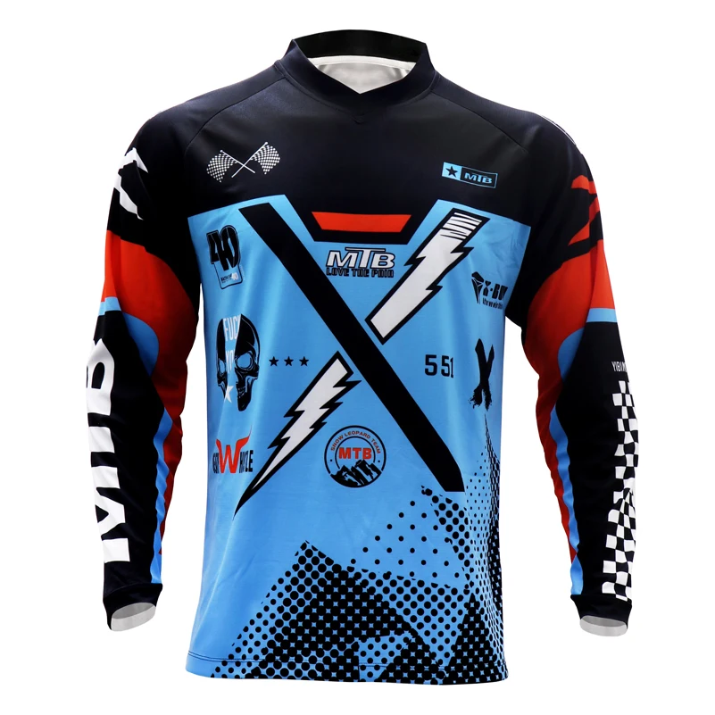 MTB гоночная команда DH MX горные велосипеды с длинным рукавом рубашка Мужская