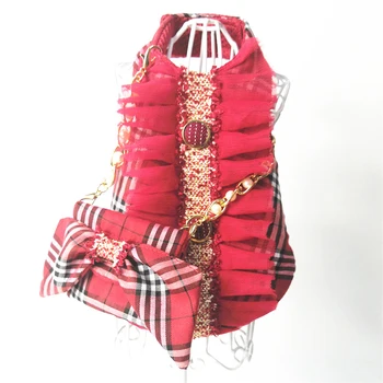 

2020 New Pet Dog Vest With Snack Bags Red Plaid Puppy Dog Clothes for Small Large Dogs Chihuahua Yorkshire Ropa Para Perro 10A
