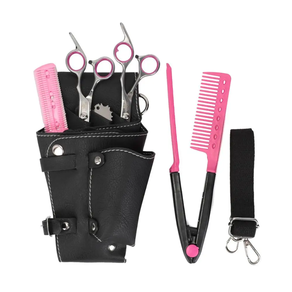 Профессиональные парикмахерские ножницы, парикмахерские ножницы, набор инструментов для стрижки с поясной упаковкой+ гребень для волос, набор ножниц