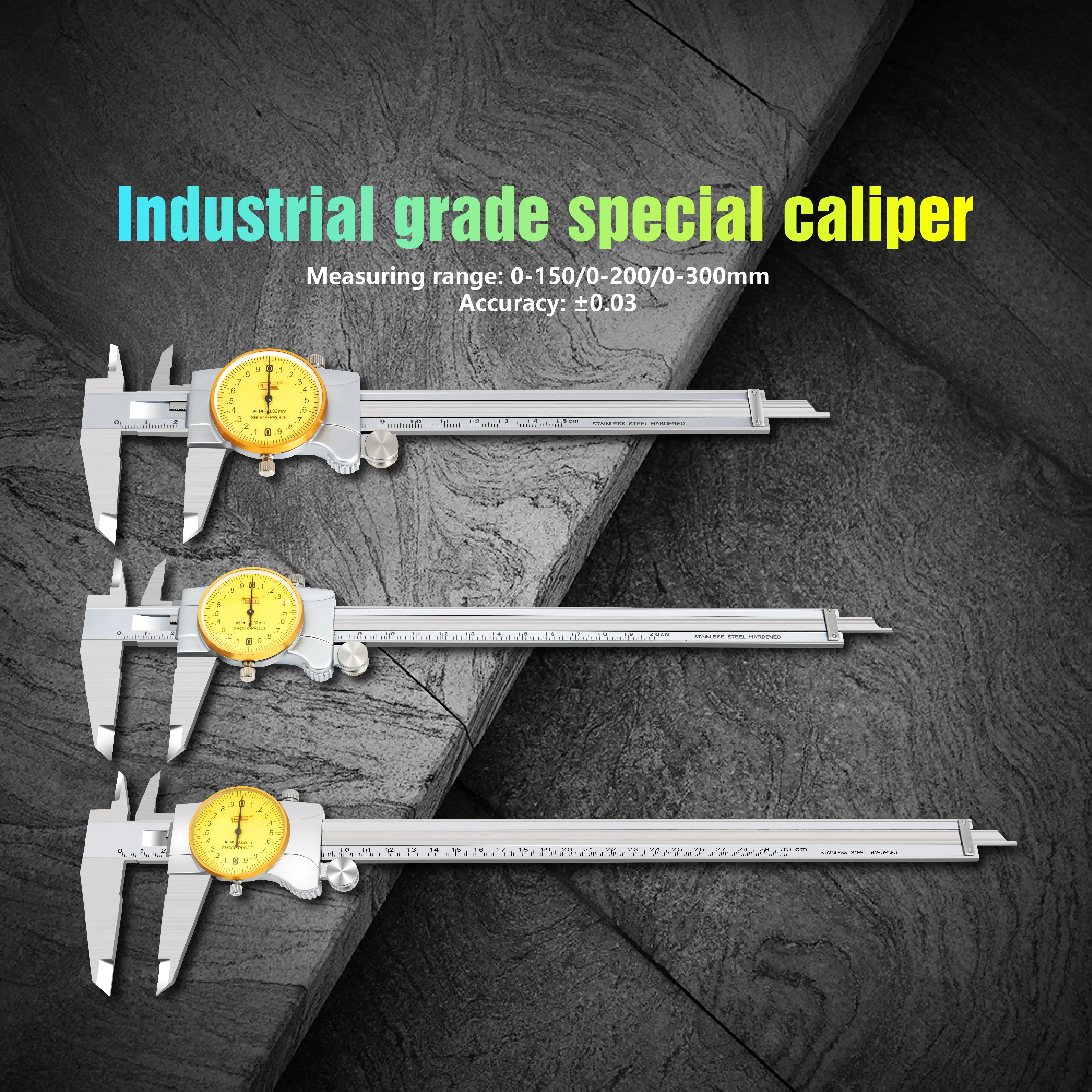 

High-Precision Stainless Steel Working Calipers 0-300mm Dial Vernier Caliper High-Intensity Measuring Tool Measuring Instrument