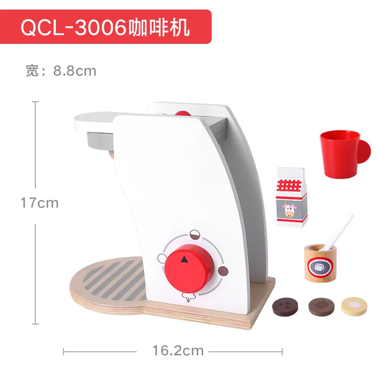 Wooden Kitchen Cook Baby Toys Wood Coffee Machine Toaster Food Mixer kids Pretend Play Early Learning Educational New Year Gift (3)