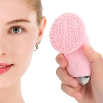 

Portable Facial Cleansing Brush USB Rechargeable Soft Silicone Face Cleanser Vibrating Face Brush for Deep Cleansing Beauty