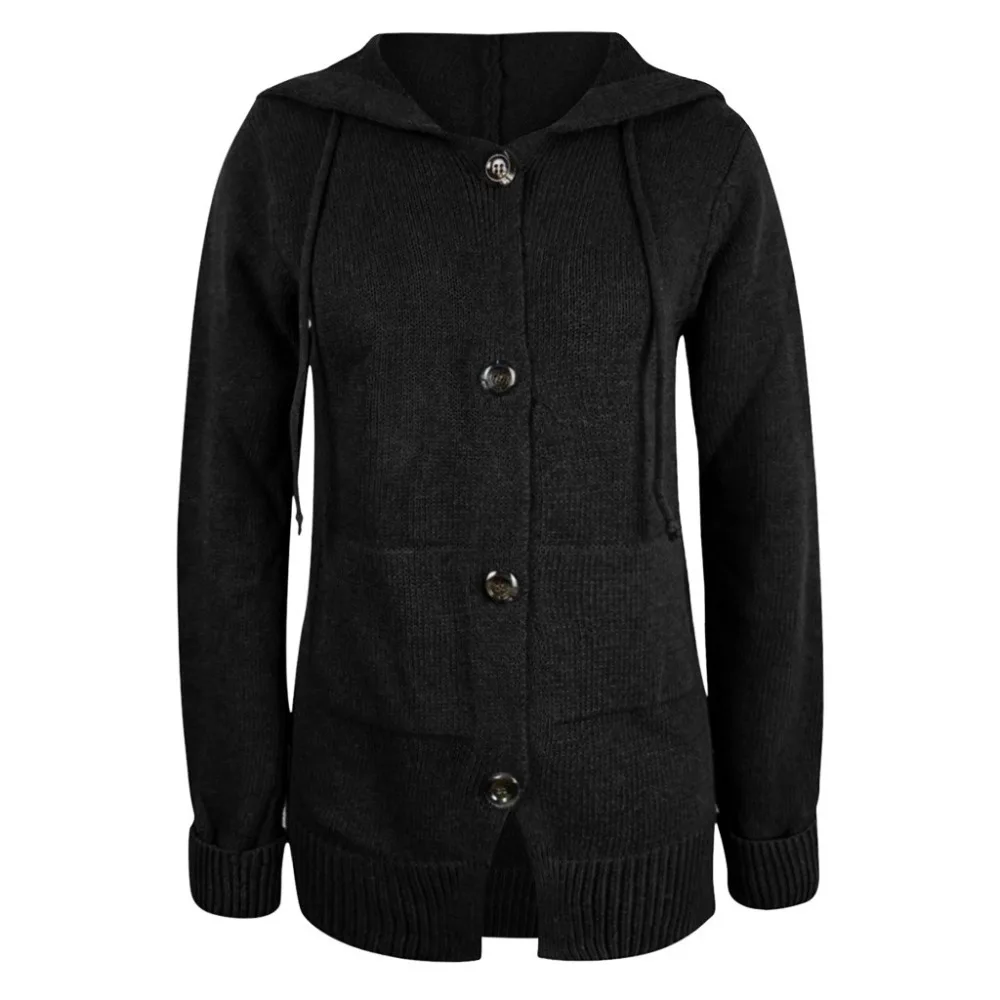 Fashion Long Cardigan Women Fashion Harajuku Loose Button Knit Hooded Sweater Women Casual Oversized Jacket Coat Autumn