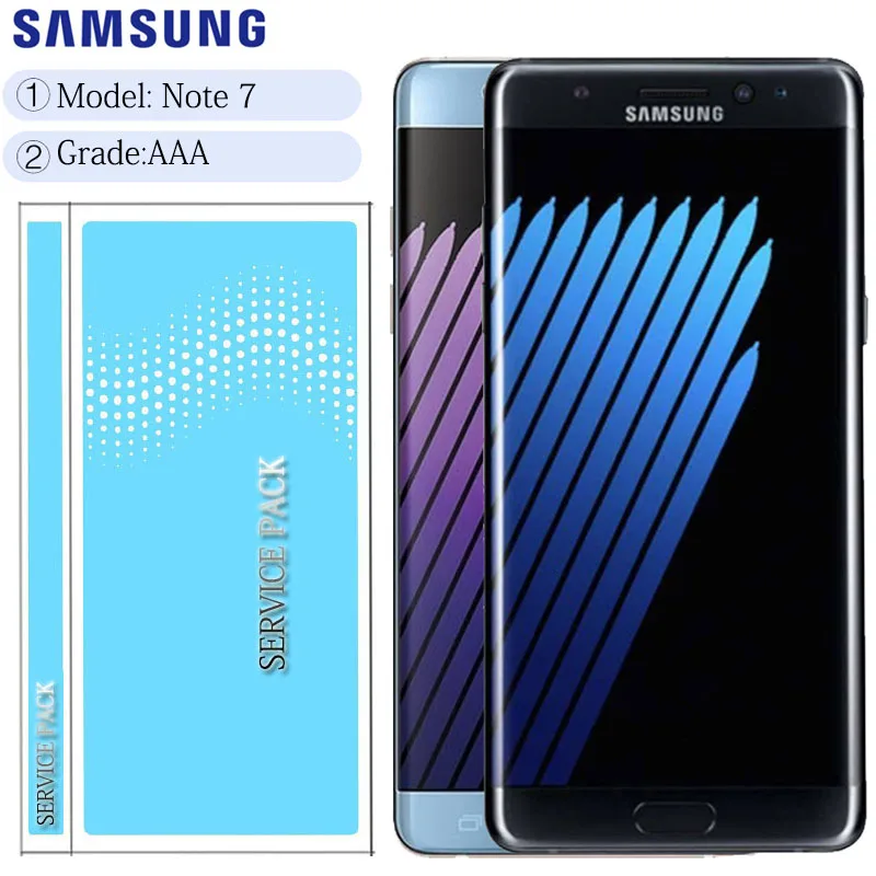 5,7 ''SUPER AMOLED для SAMSUNG Note Fan Edition FE Note 7 N930F N935F ЖК-дисплей кодирующий преобразователь сенсорного экрана в сборе