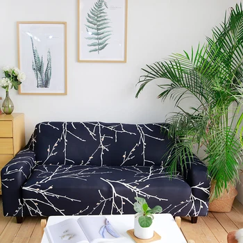 

Blue Branches Pattern Stretch Sofa Cover Living Room Armchair Corner Sofa Elastic Slipcovers All-inclusive Slip-resistant Covers