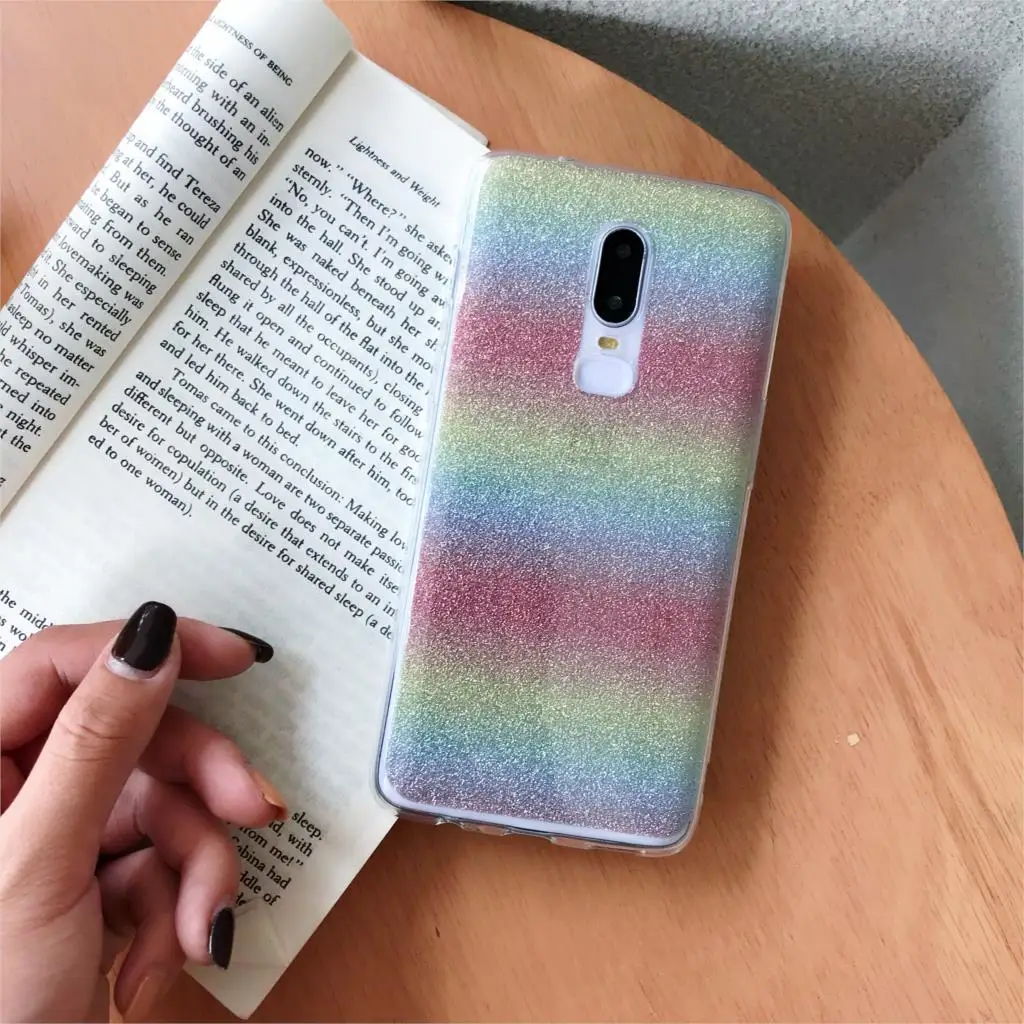 Блестящий градиент вышит Чехол для мобильного телефона OnePlus 6 6T 5T 7 Meizu S6 M3 M5 M8 X8