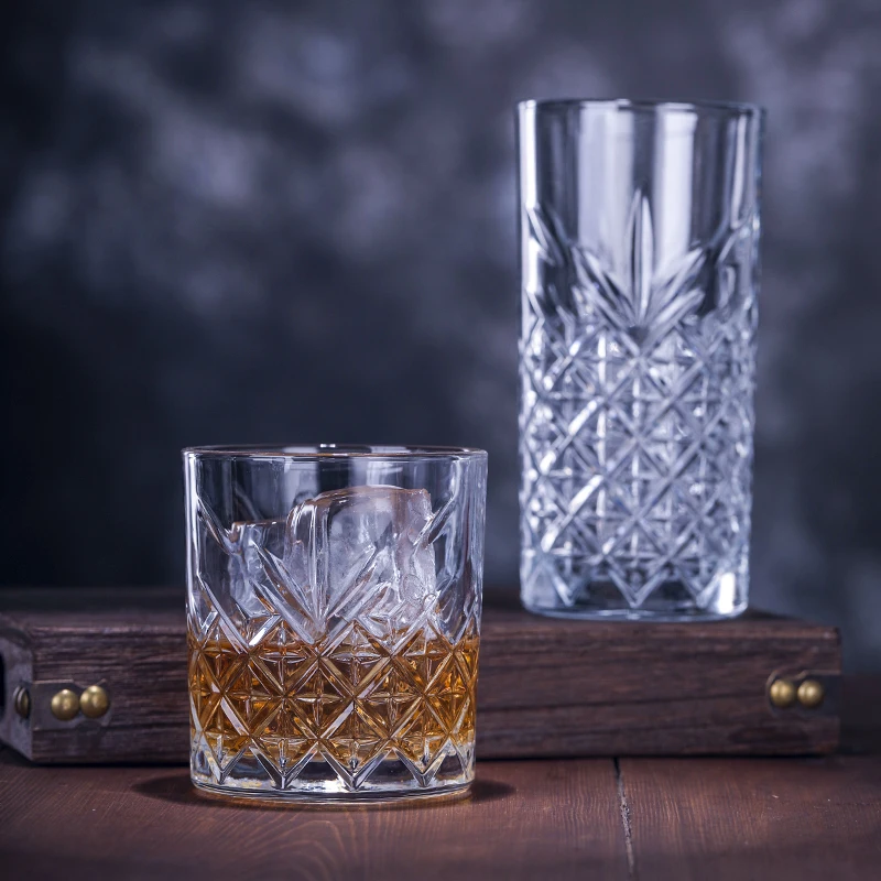 NORLAN Whisky Glass, Set of 2: Old Fashioned Glasses 