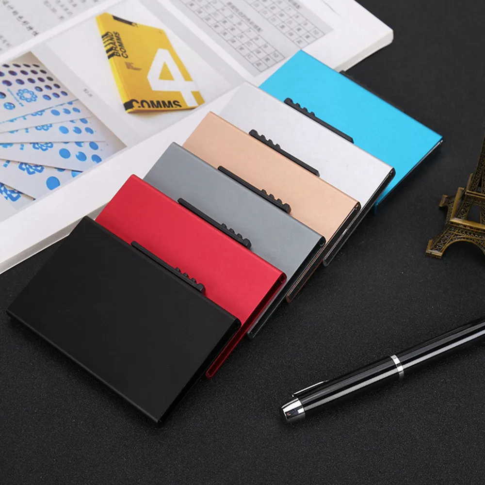 

1 Piece Metal Card Pocket ID Card Holder Rfid Blocking Mini Slim Aluminium Wallet Automatic Pop up Credit Card Case Protector