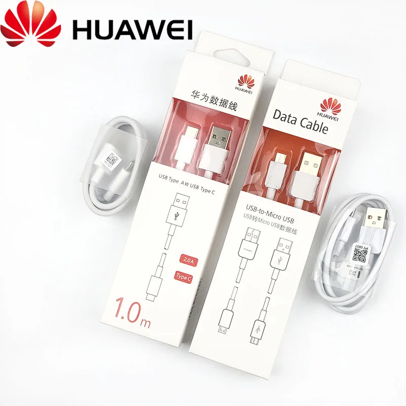 Оригинальный кабель Huawei 2 А для быстрой зарядки USB Micro / Type C p20 lite p9 nova 2i honor 8 g9 v9 Psmart
