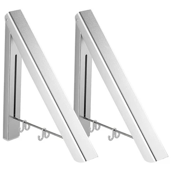 

Invisible Clothes Hanger Folding Drying Rack Portable Retractable Space Towel Drying Coat Hanger Holder 2Pcs