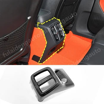 

For Volvo XC40 2019-2020 Carbon Fiber ABS Interior Rear armrest box air outlet decorative frame anti-kick cover trim