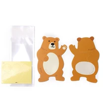 Практичный бутик 10 шт милые животные конфеты мешок поздравительная открытка бисквит Подарочный мешок детский душ День Рождения украшения(медведь