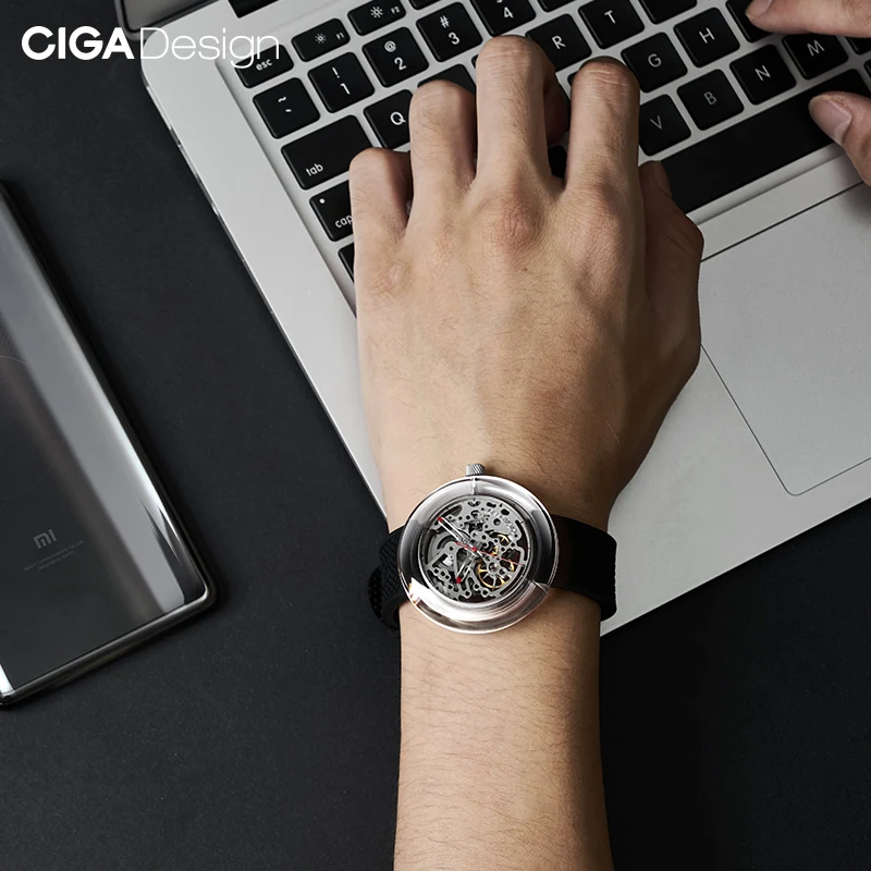  Original Xiaomi mijia CIGA Design T Men /women Automatic Mechanical Watch Full Hollow Stainless Ste
