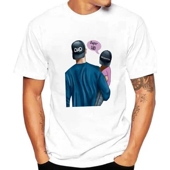 

Man Tops Tee Clothes Print Men Father's Love Family Casual Super Dad T Shirt Camisetas Hombre Harajuku Shirt Vogue White Tshirt