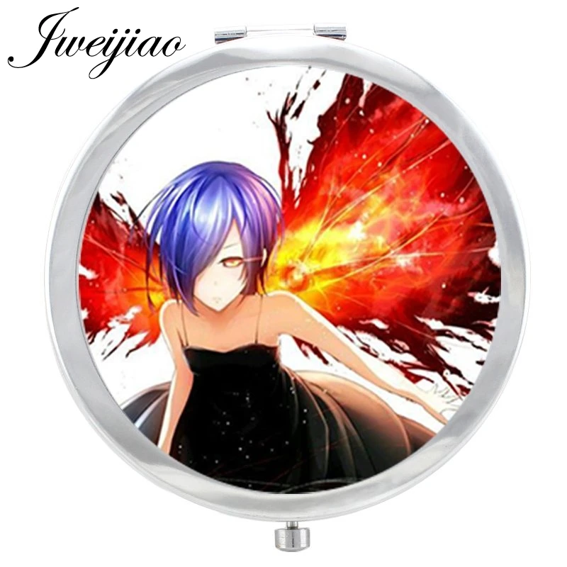 

Youhaken Cartoon Tokyo Ghoul Glass Cabochon Makeup Mirror Floding Round pocket vanity mirror espejo