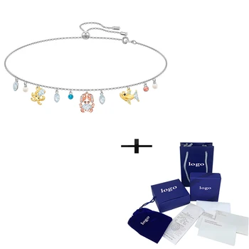 

SWA Popular New Marine Necklace Shining Marine Life Pendant Crystal Elegant Female Clavicle Necklace Fashionable Romantic Gift
