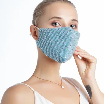 

Fashion sequin design Reusable Mouth Mask Washable Protective Face Mask Windproof Mouth-muffle Bacteria Anti Flu Mask