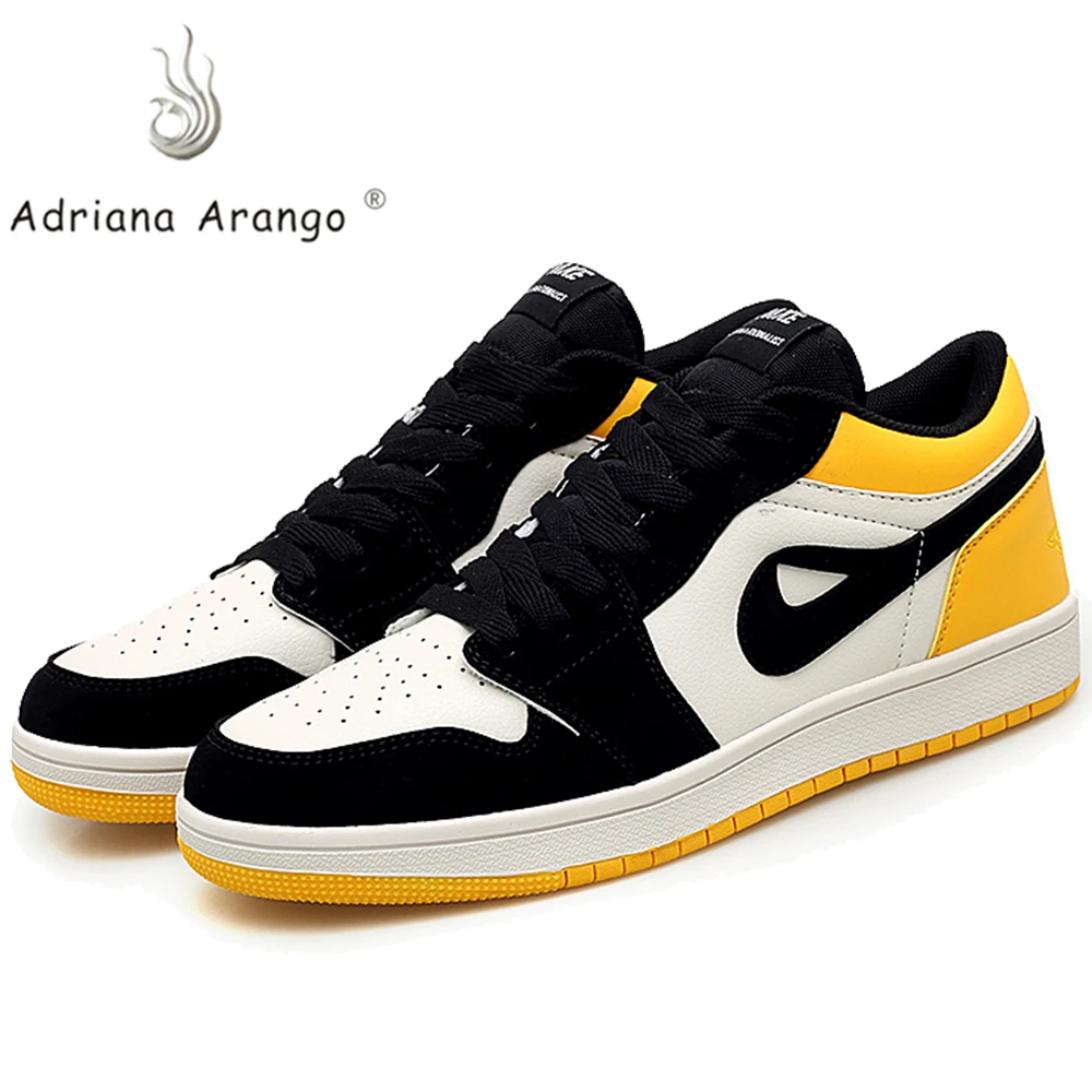 

Adriana Basketball Shoes for Women and Men Yellow Casual Sneakers for Girl and Boy Low-top Anti-skid and Light Weight AJ1 shoe