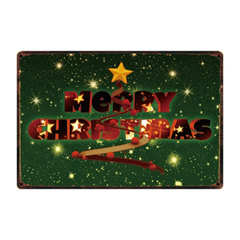 [Kelly66] Счастливого Рождества нового года металлический знак оловянный плакат табличка для домашнего декора настенная живопись 20*30 см размер Dy93