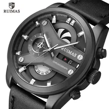 Мужские модные спортивные часы с хронографом для мужчин кожаный ремешок водонепроницаемые военные кварцевые часы Роскошные мужские часы с датой Relogio Masculino