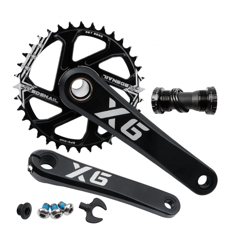 IXF X6 Aluminum Alloy CNC MTB Bike 170/175mm Hollow Integrated Chainwheel with Bottom Bracket Bicycle Parts | Спорт и развлечения