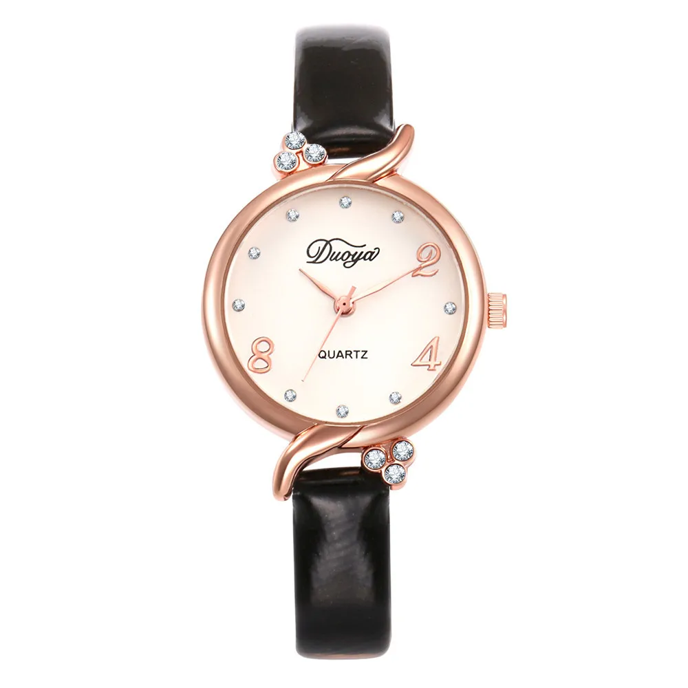 Женские кварцевые часы montre femme тонкие маленькие и нежные с кожаным ремешком для