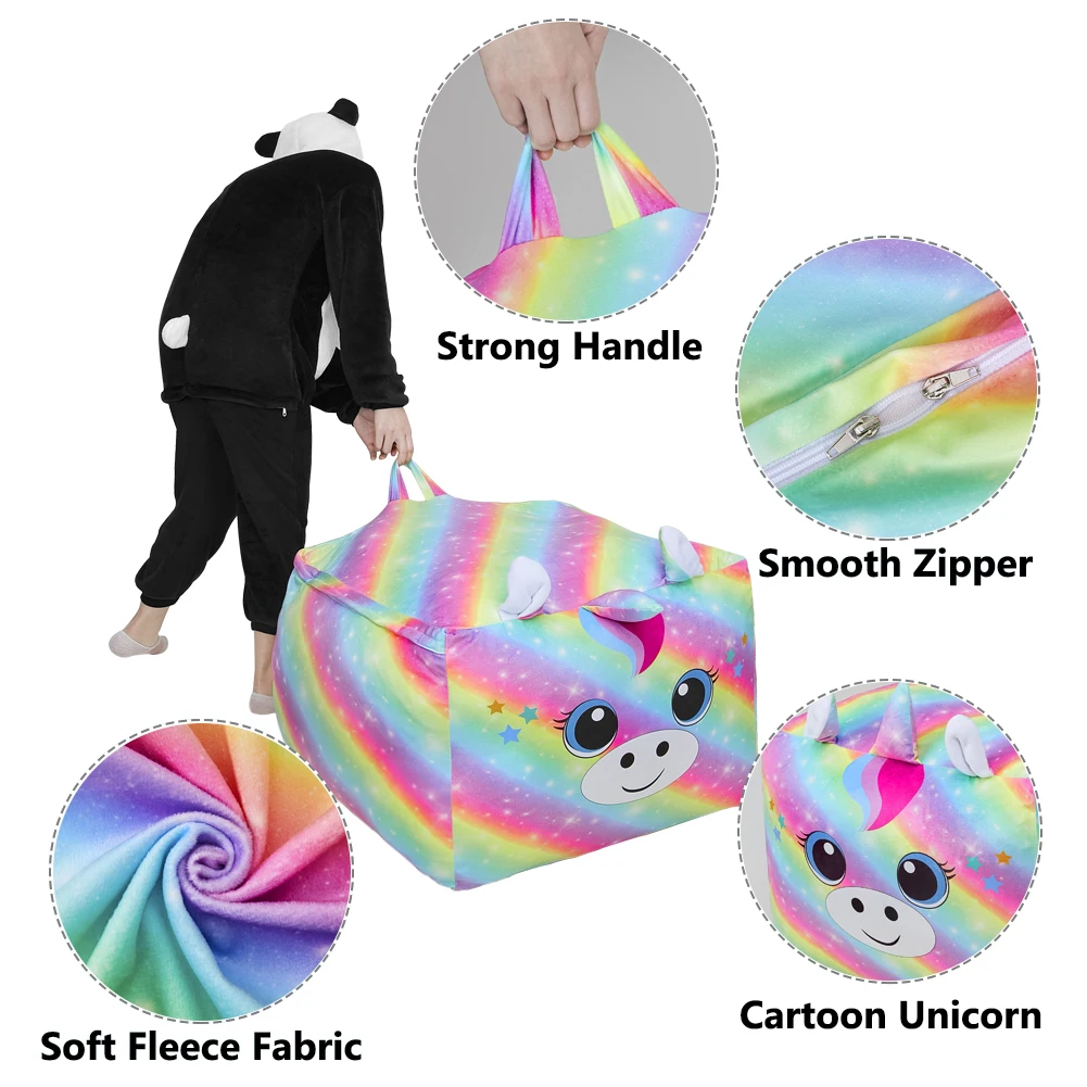 Rainbow Unicorn Bean Bag Chair For Kids