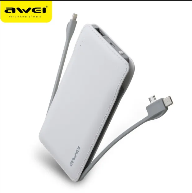 

Multi-port output with line LED mobile power awei with D P51K data line power bank charging treasure