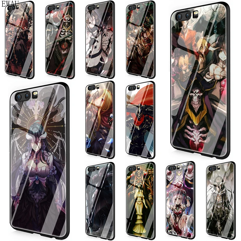 

EWAU Overlord Anime Tempered Glass phone case for Huawei Honor 8X 9 10 Mate 20 Lite 7A Pro Y6 Prime Y9