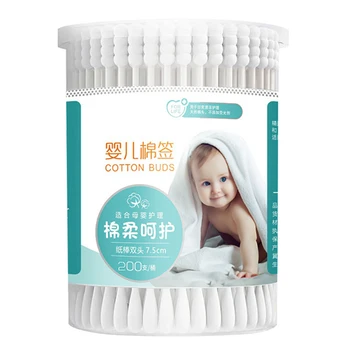 

180 Counts Baby Cotton Swab Disposable Double Tips Cotton Swabs with Paper Sticks Nose Ears Cleaning Health Care