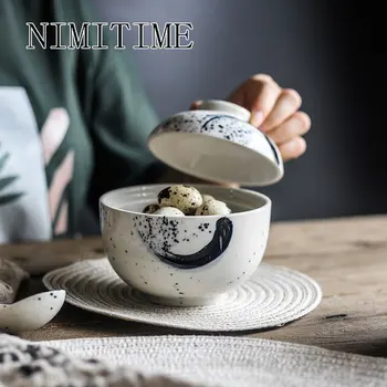

NIMITME Ceramic Small Household Bowl Stew Soup Ceramic Japanese Tableware Steamed Egg Dessert Bowl