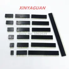 2.54mm pitch única linha fêmea 2 40 40p pcb placa de soquete pino encabeçamento conector tira pinheader 2/3/4/6/10/12/16/20/40pin para arduino