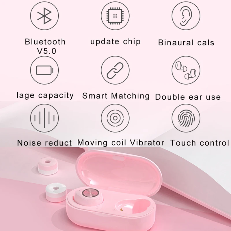 TWS TW60 High-End Bluetooth 5,0 наушники беспроводные наушники с сенсорным управлением истинная Беспроводная стерео Спортивная bluetooth-гарнитура