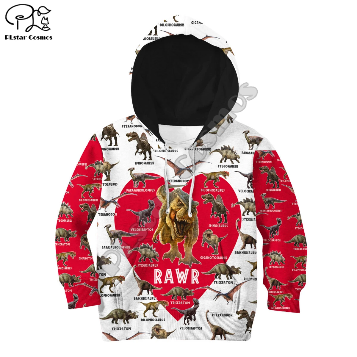 family shirts Animal Dinosaur 3d Hoodies Children zipper coat Long Sleeve Pullover Cartoon Sweatshirt set suit Hooded/pants