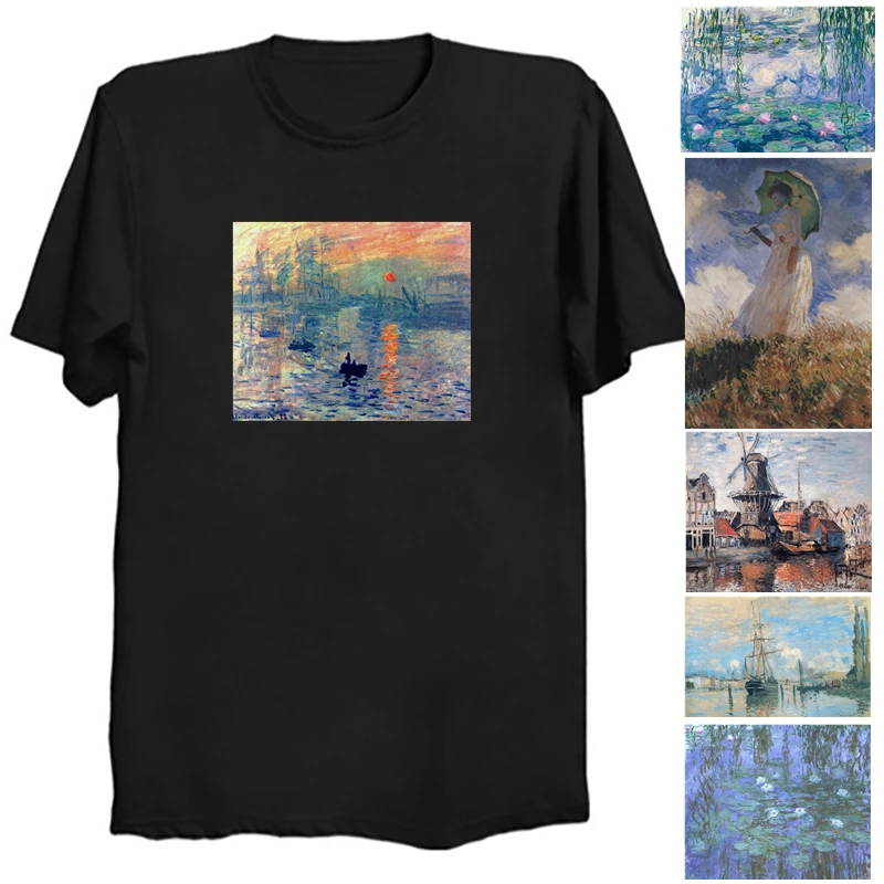 Футболка с принтом ВОДНЫЕ ЛИЛИИ 100% хлопок | Мужская одежда