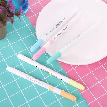 

5pcs Eye Color Dual Double Head Highlighter Pen Marker Liquid Chalk Fluorescent Highlighter Pen