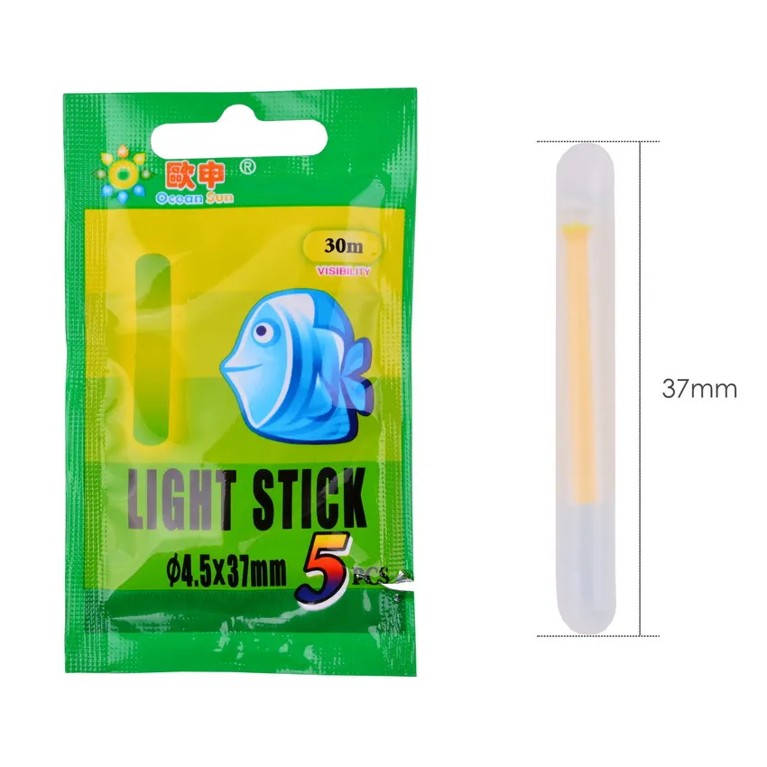 5PCS Fishing Light Sticks Night Float Rod Lights Dark Glow Stick Useful  Fishing Fluorescent Lightstick 37*4.5mm