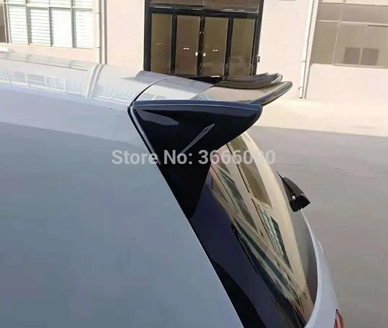 Для Volkswagen Golf 7 VII MK7 стандарт- АБС пластик Неокрашенный Грунтовка цвет задний спойлер на крышу багажника крыло губы 3 шт