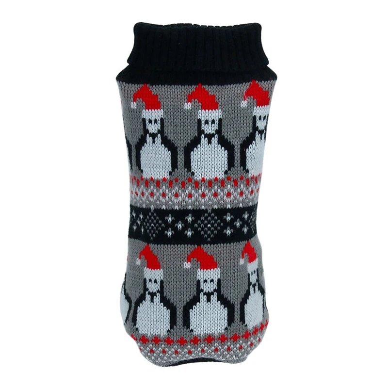 Вязаный свитер для домашних животных, осенний и зимний теплый костюм для собак, Рождественский клетчатый утолщенный свитер для собак, свитер со щенком, джемпер, одежда - Цвет: H