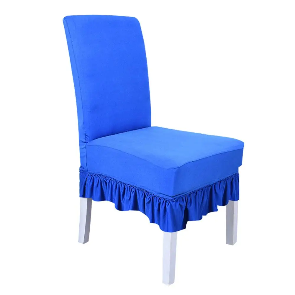 royal blue Чехол для стула Meijuner, полиэстеровый эластичный Чехол для стула, съемный чехол для юбки, современный чехол для кухонного стула, антифольный чехол для отеля Dec - Цвет: royal blue