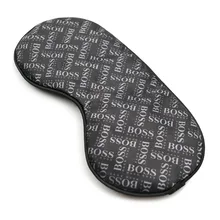 Печать на английском языке, накладки на глаза из натурального шелка, настраиваемый узор, затенение, средства для сна, защитные накладки на глаза для путешествий